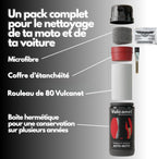 - Nouveau - 80 Nettoyants Auto Moto + Microfibre + Pinceau De Précision + Pochette Transport, Nettoie, Dégraisse, Protège - Alcantara Race Tex - Peinture Mat/Brillant, Int/Ext, Sans Eau