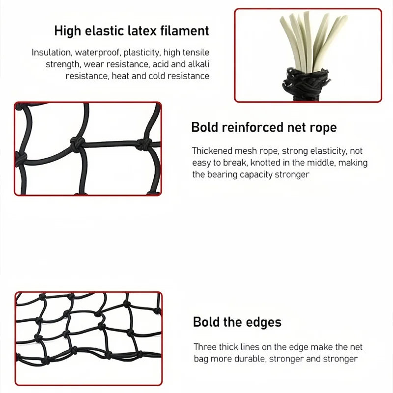 1 Motorcycle Luggage Rack, Helmet Net Pocket, Portable Storage, Car Luggage Net, Universal Shelf, Rope Net, Helmet Net, Bicycle