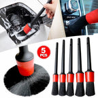 5Pcs Car Cleaning Brush Kit Auto Detail Brushes Dust Brushes for Car Interior Detailing Brush Set Wheel Rims Clean Brush Tools