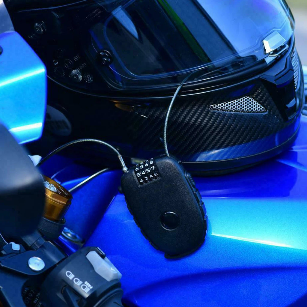 Motorcycle Helmet Lock Mini Password Lock Anti-Theft Lock Bike Motorcycle Helmet Cable Steel Retractable Combination Lock