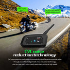 V6 PRO+ Motorcycle Bluetooth Helmet Headset Intercom 850Mah MOTO Communicator 800M Interphone for 6 Riders IP65 Waterproof