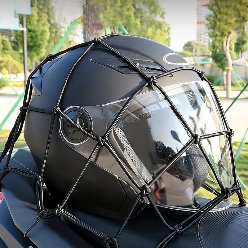 1 Motorcycle Luggage Rack, Helmet Net Pocket, Portable Storage, Car Luggage Net, Universal Shelf, Rope Net, Helmet Net, Bicycle