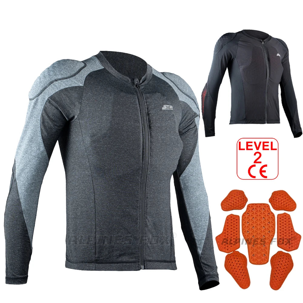 Motorcycle Armor Jacket Moto Full Body Soft Armor Racer Riding Protective Top Breathable Motocross Back Shoulder Protector Gear