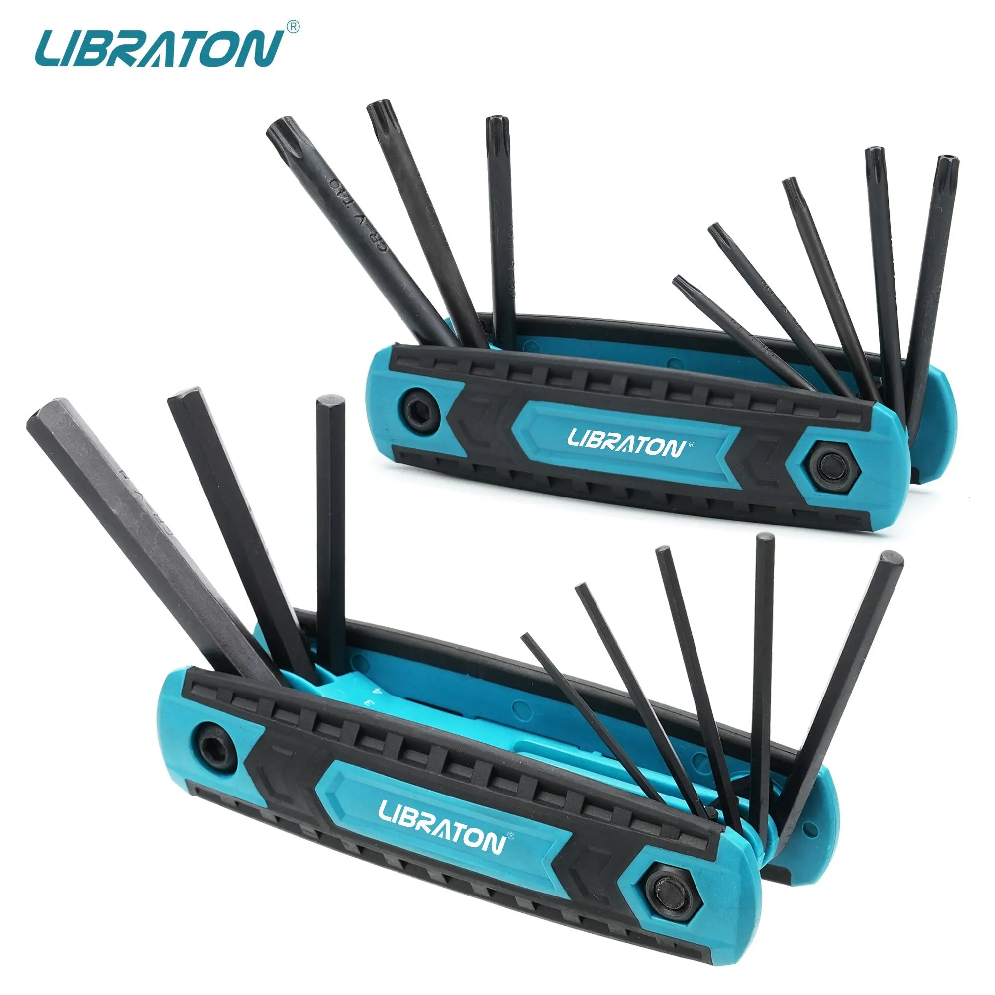 8 in 1 Folding Allen Wrench Set Metric Allen Key Set Tool or Folding Tamper Proof Torx Key Set Portable Star Wrench Kit