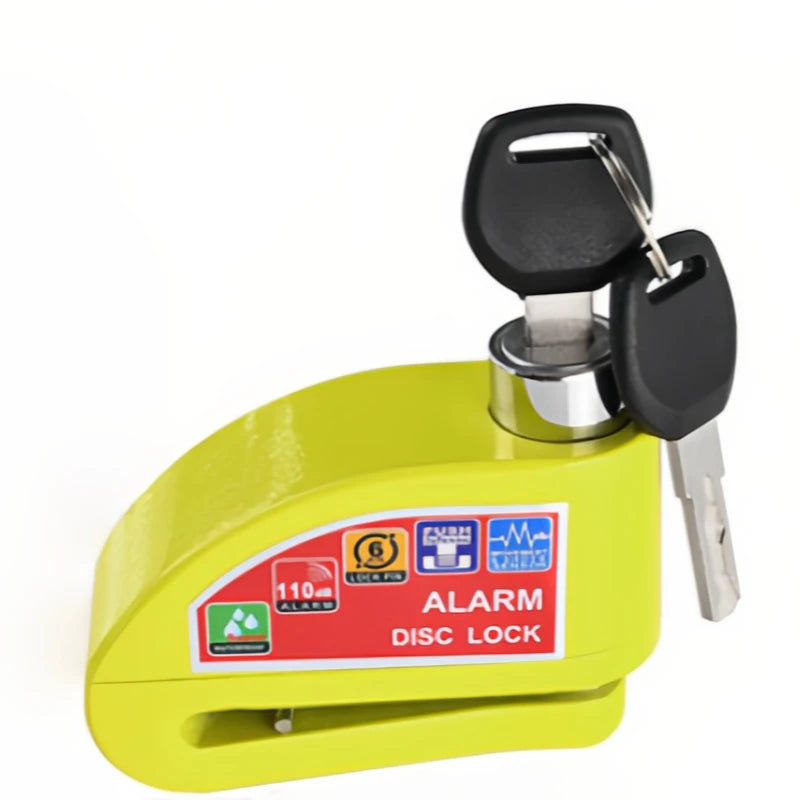 Scooter Motorcycle Bicycle Alarm Lock Wheel Disc Brake Waterproof Anti-Theft Aluminum Alloy Safety Brake Lock Moto Aaccessories