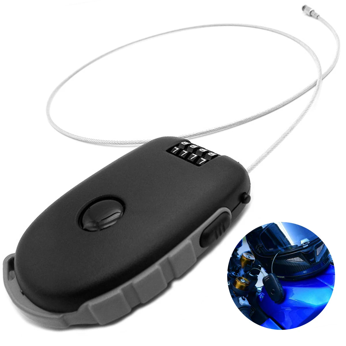 Motorcycle Helmet Lock Mini Password Lock Anti-Theft Lock Bike Motorcycle Helmet Cable Steel Retractable Combination Lock