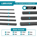 8 in 1 Folding Allen Wrench Set Metric Allen Key Set Tool or Folding Tamper Proof Torx Key Set Portable Star Wrench Kit