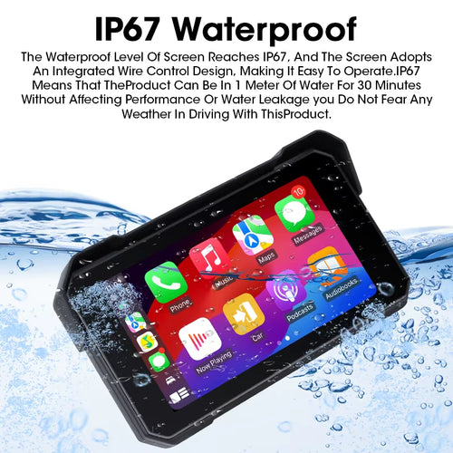 Motorcycle Display Screen Carplay Moto Navigation Portable Digital Dashboard Motobike Android Auto Waterproof BT Monitor