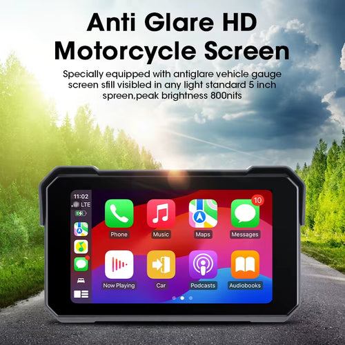 Motorcycle Display Screen Carplay Moto Navigation Portable Digital Dashboard Motobike Android Auto Waterproof BT Monitor