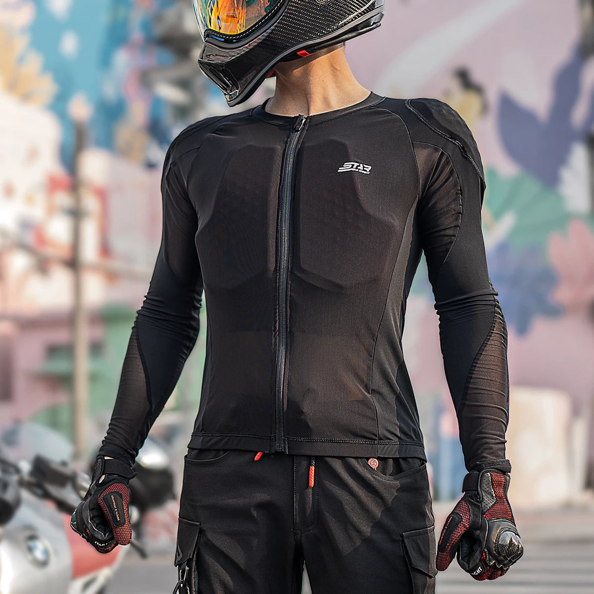 Motorcycle Armor Jacket Moto Full Body Soft Armor Racer Riding Protective Top Breathable Motocross Back Shoulder Protector Gear